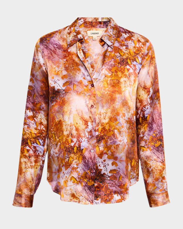 Tyler Silk Button-Front Blous